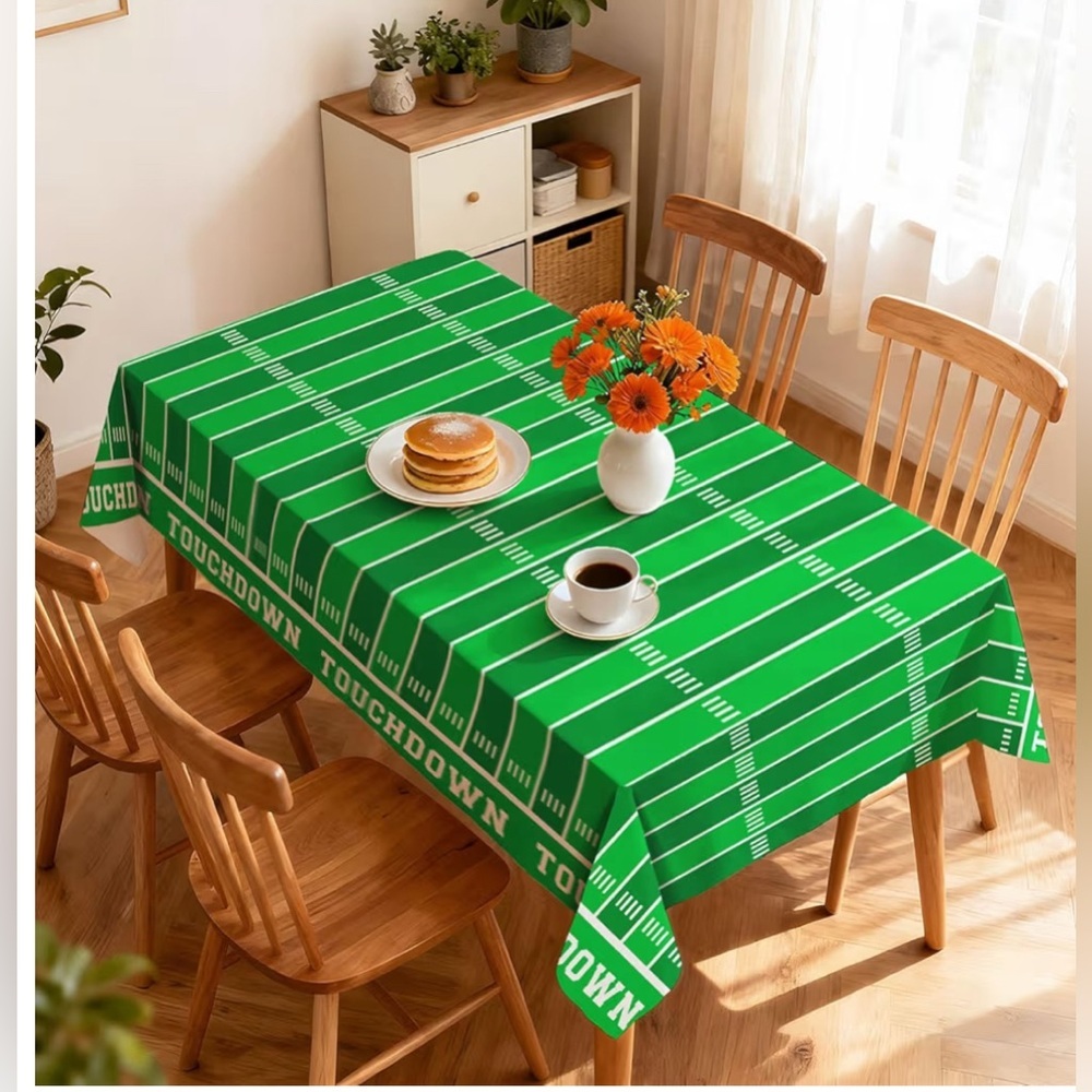 New- Football Inspired
Reusable Tablecloth
Set of 3. Two 52x70 & 1- 70Round- - Picture 9 of 11